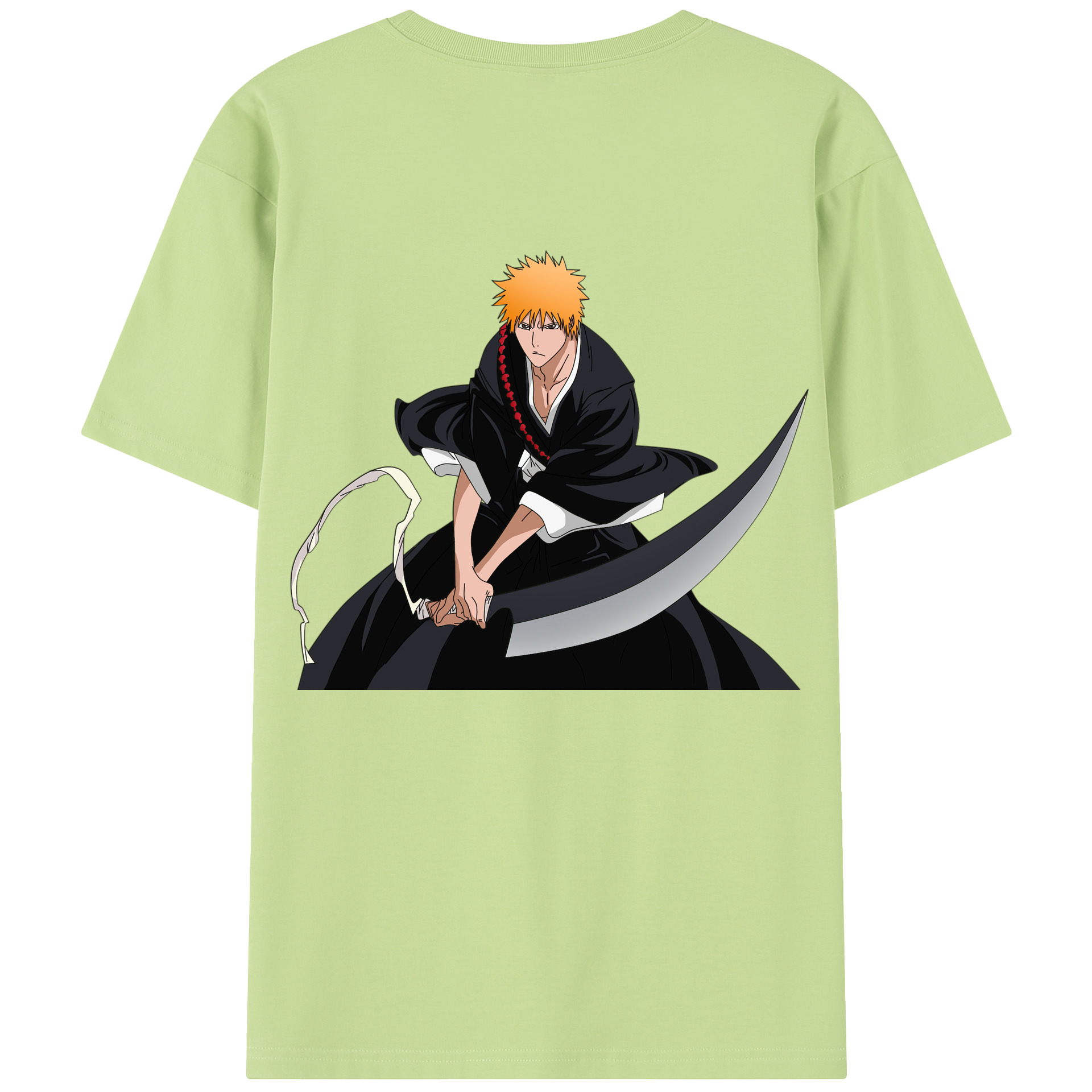 （画像用） ブリーチ 黒崎一護（くろさき いちご）BLEACH Kurosaki Ichigo 綿100％半袖Tシャツ（背面プリント）